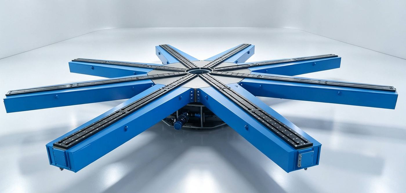 HT450 8-arm rotary welding positioner, full product view